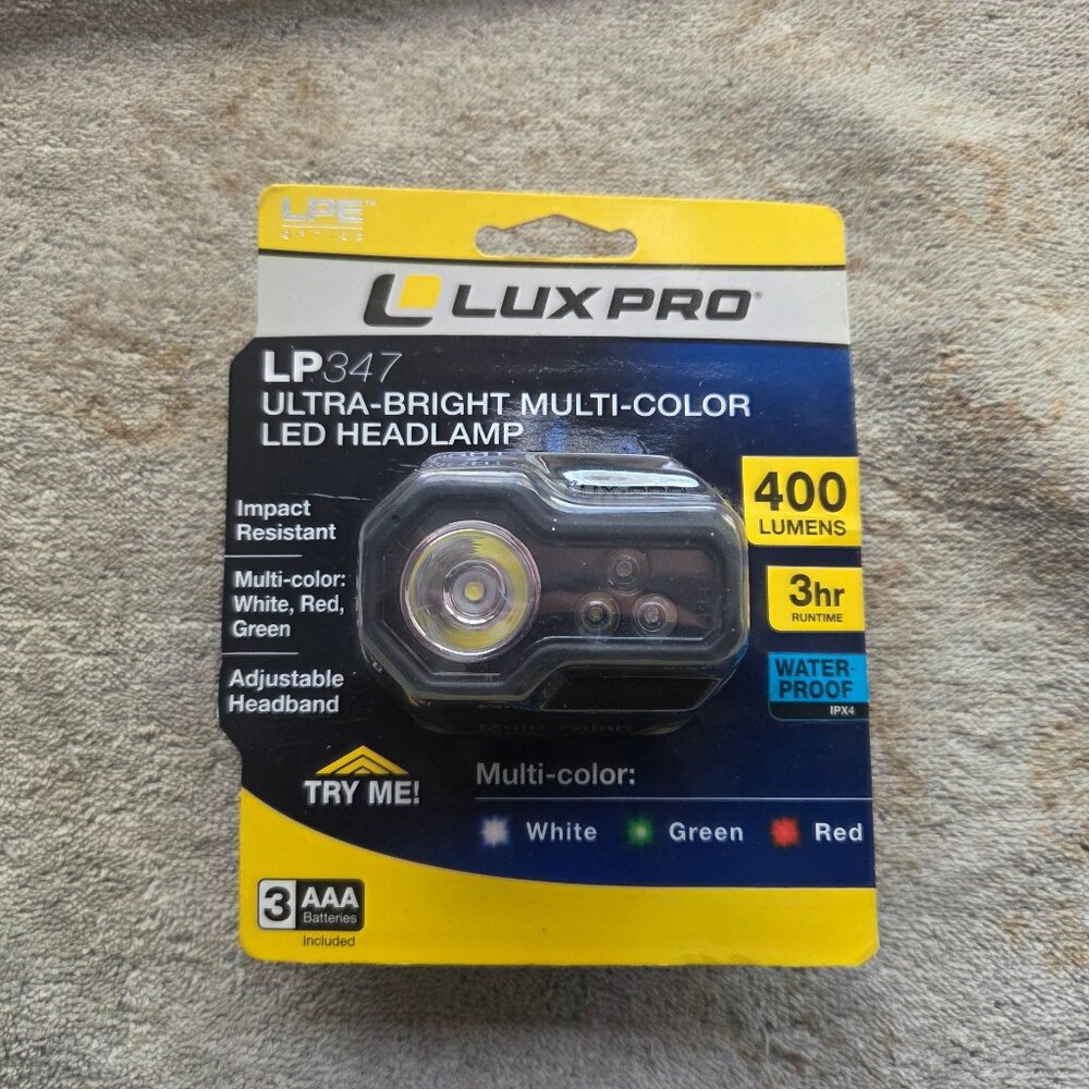 LPE Optics Luxpro LP347 ultra-bright multi-color LED headlamp